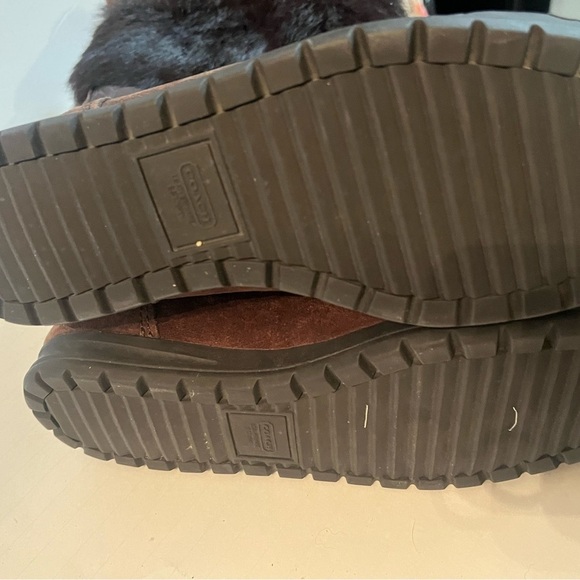 COACH Talen Genuine Rabbit Fur Cuff Quilted Boots Women's Size 6 M Brown - Picture 9 of 12